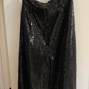 Gracia Shimmering Black Wide Leg Pants